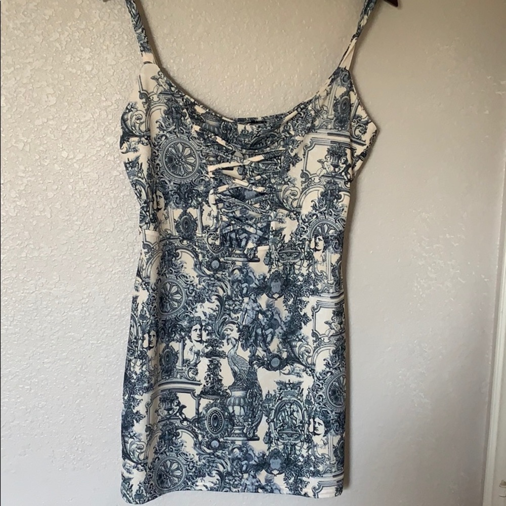 PLT- porcelain print bodycon dress